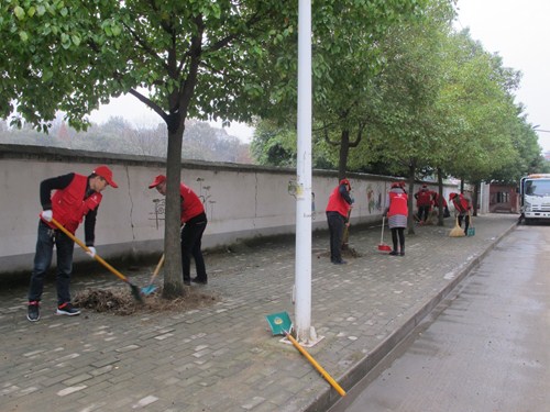 图为 市残联开展志愿者“清洁城市、扬尘治理”活 动